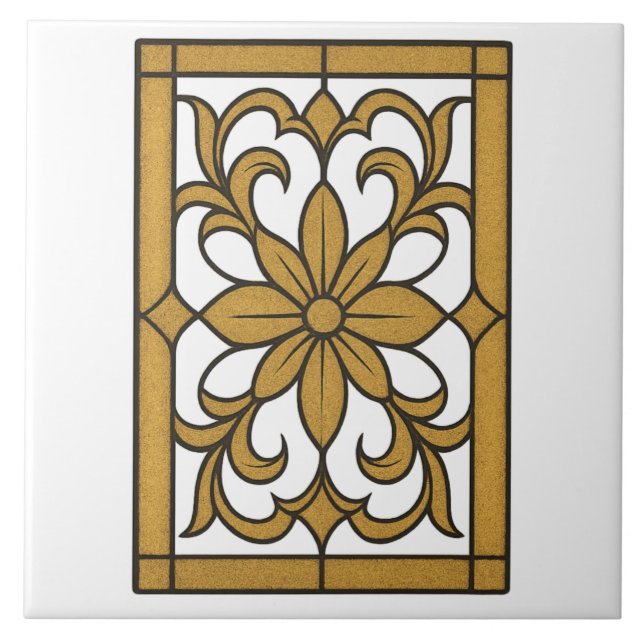 Lux Gold Mandala Fliese (Vorderseite)