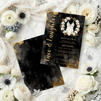 Lux Gold Orchid Bridal Lingerie Shower TMF26 Einladung