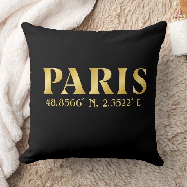 Lux Gold Paris Latitude & Longitude Kissen (Decke)