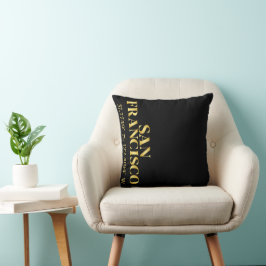 Lux Gold San Francisco Latitude & Longitude Kissen