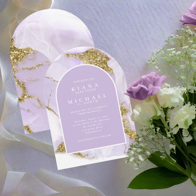 Lux Ink Lavender Abstrakt Arch ID990 Einladung (Von Creator hochgeladen)
