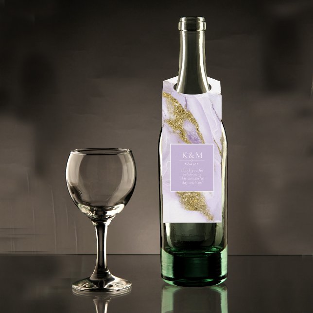 Lux Ink Lavender Abstrakt ID990 Flaschenanhänger (Wine Bottle In Situ)