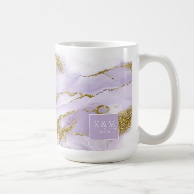 Lux Ink Lavender Abstrakt ID990 Kaffeetasse (Rechts)