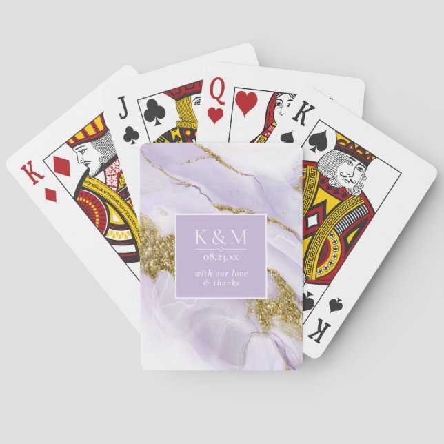 Lux Ink Lavender Abstrakt ID990 Spielkarten (Rückseite)