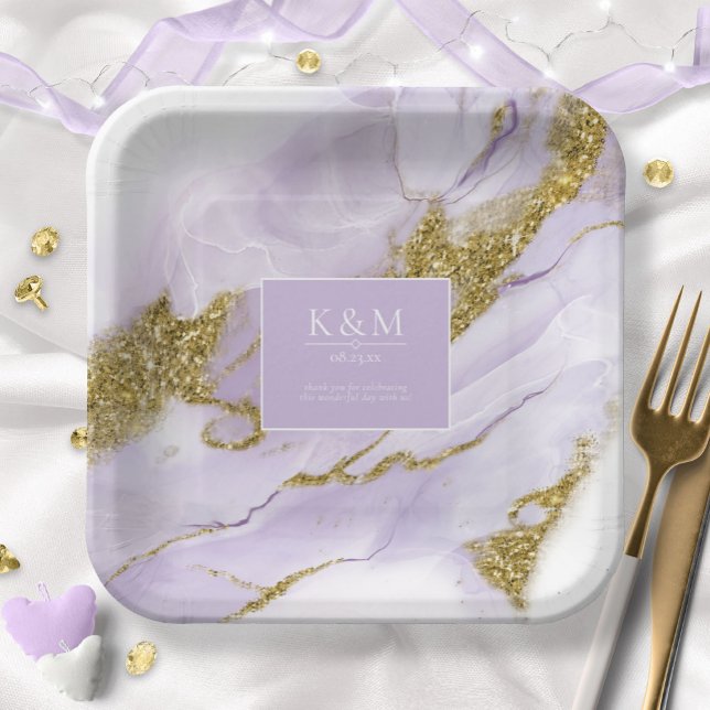 Lux Ink Lavender Abstrakt Wht ID990 Pappteller (Von Creator hochgeladen)