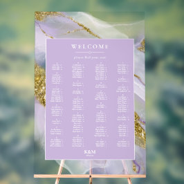 Lux Ink Lavender Abstrakte Sitzkarte ID990 Acrylschild