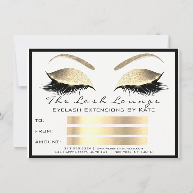 Lux Lashes White Gold Makeup Certificate Geschenk (Vorderseite)