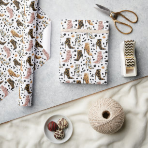 Lux Leopardenprint Hochhackige Stiefel Mode Muster Geschenkpapier