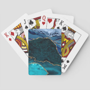 Lux Peacock Agate & Gold Spielkarten