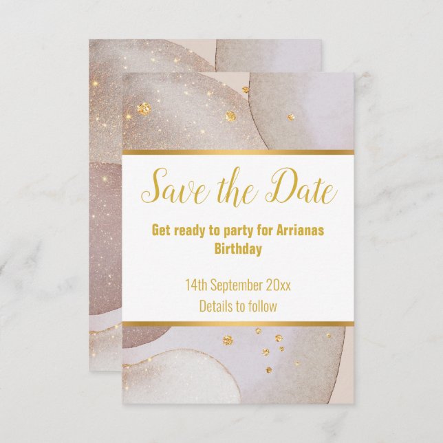 LUXE ABSTRAKT MARBLE BUBBLE GOLD SAVE THE DATE RSVP KARTE (Vorne/Hinten)