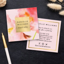 Luxe Aquarellfarben Rosa Florals mit Imitate Gold