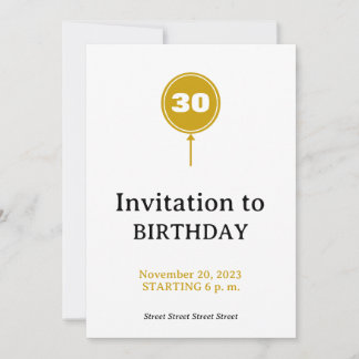 Luxe Balloon Birthday Invite Einladung