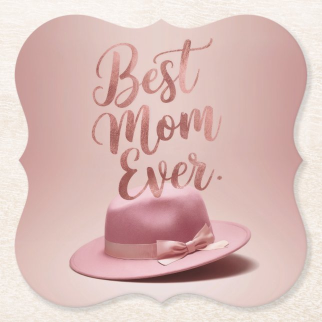 Luxe Beste Mama je Rose Gold Untersetzer (Vorderseite)