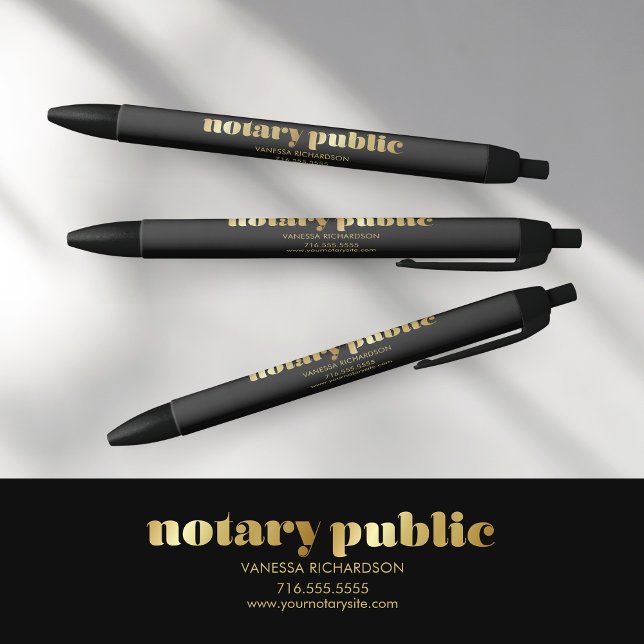 Luxe Black and Gold Business Promo Notary Public Kugelschreiber (Von Creator hochgeladen)