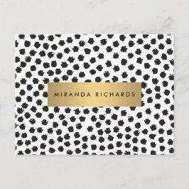 Luxe Black Confetti Dots II mit Gold Bar Postcard Postkarte