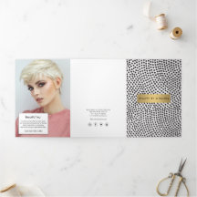 Luxe Black Confetti Dots mit Gold Bar Broschüre