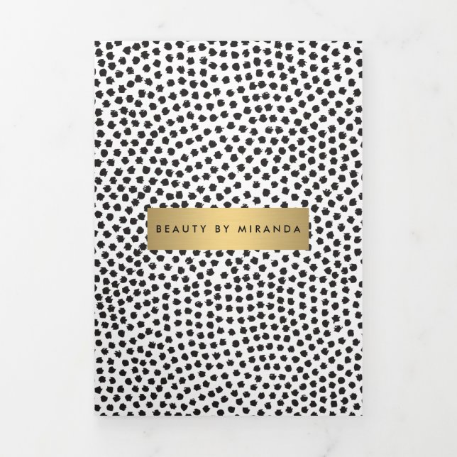 Luxe Black Confetti Dots mit Gold Bar Broschüre (Cover)