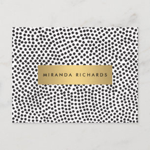 Luxe Black Confetti Dots mit Gold Bar Postkarte