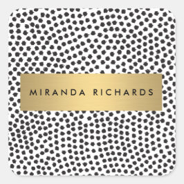 Luxe Black Confetti Dots mit Gold Bar Stickers