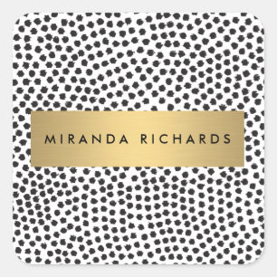 Luxe Black Confetti Dots mit Gold Bar Stickers