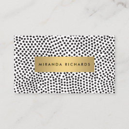 Luxe Black Confetti Dots mit Gold Bar Visitenkarte