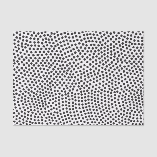 Luxe Black Confetti Dots Tissue Paper Seidenpapier (Vorderseite)