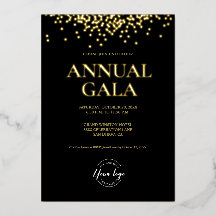 Luxe Black Gold Confetti Company Logo Annual Gala