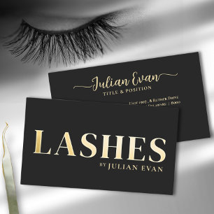 Luxe Black Gold Lash Technician Business Card Visitenkarte