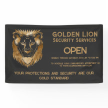 Luxe Black Gold Lion Business Logo Open