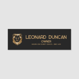 Luxe Black Gold Lion Business Logo Tagline Namensschild