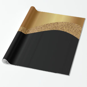 LUXE BLACK GOLD PATTERN WRAPPING PAPER GIFT WRAP GESCHENKPAPIER