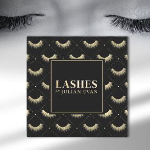 Luxe Black und Gold Eye lash Quadratische Visitenkarte
