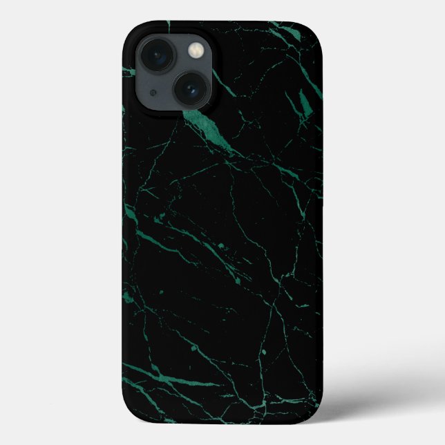 Luxe Black und Green Marble Case-Mate iPhone Hülle (Rückseite)
