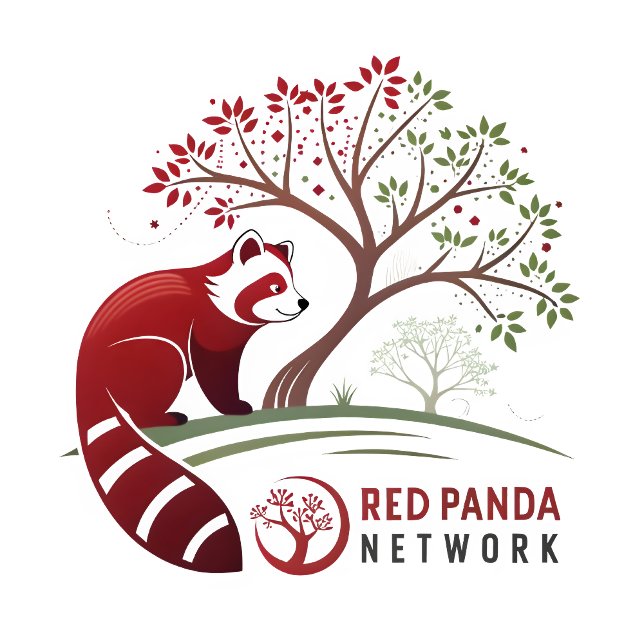 Luxe Black & White Stripes with Gold Accent Label (Red panda tee Shirt )