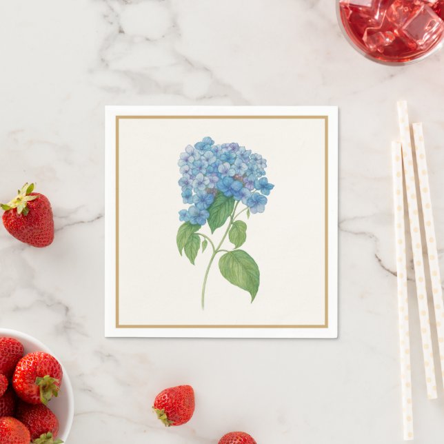 Luxe Blaue Hortensien Serviette — Elegante Botanik (Beispiel)