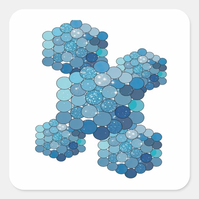 Luxe Blue BALLS Quadratischer Aufkleber (Vorderseite)