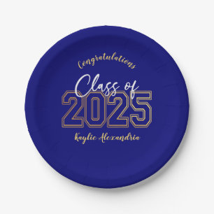 Luxe Blue & Gold Graduation Party Teller