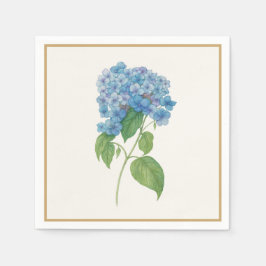 Luxe Blue Hydrangea Napkin — Elegant Botanical  Serviette