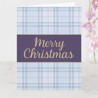 Luxe Blue Plaid “Merry Christmas Karte