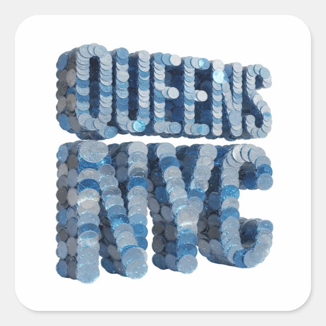 Luxe Blue QUEENS NYC Sticker Design (Vorderseite)