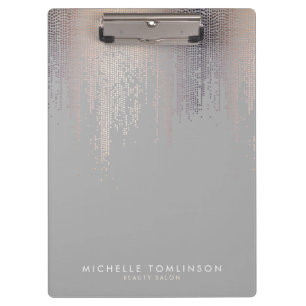 Luxe Blush Confetti Rain Muster Gray Klemmbrett