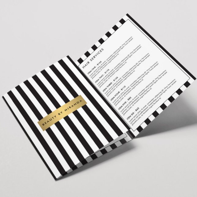 Luxe Bold Black and White Stripes Broschüre (Von Creator hochgeladen)