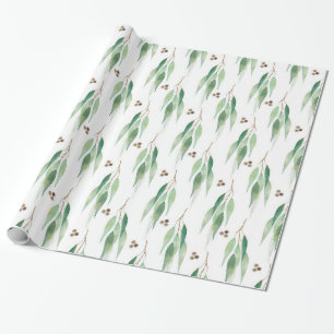 LUXE BOTANISCHES EUCALYPTUS-WEISSBUCH GESCHENKPAPIER