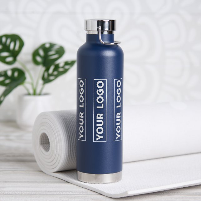 Luxe breites Logo-Muster Navyblau Trinkflasche (Yoga)