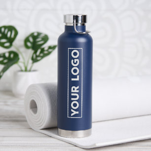 Luxe Breitlogo Navyblau Trinkflasche