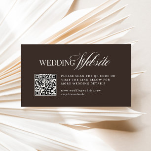 Luxe Brown   Hochzeitswebsite QR Code Begleitkarte