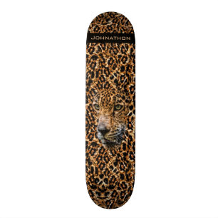 Luxe Brown-Leopard-Pelz-exotische wilde Skateboard