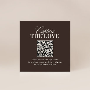 Luxe Brown QR-Code Hochzeit - Erfasse die Liebe Begleitkarte