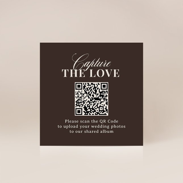 Luxe Brown | QR-Code Hochzeit - Erfasse die Liebe Begleitkarte (Von Creator hochgeladen)