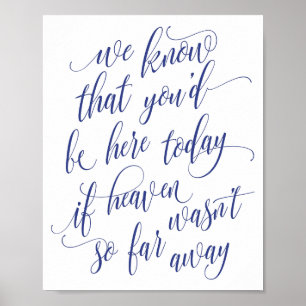 Luxe Calligraphie in Memory Sign (Royal Blue) Poster